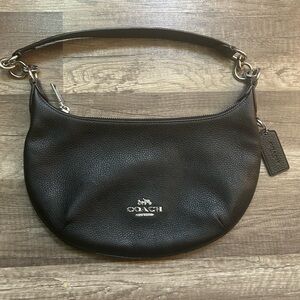 Coach Black Pebbled Leather Shoulder Bag